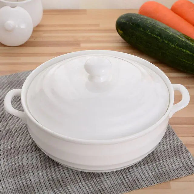 1.4L Ceramic Soup Bowl with Lid