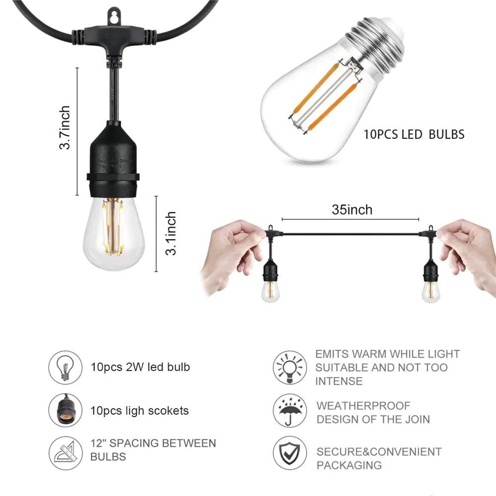 Commercial Grade Waterproof Outdoor LED String Lights - 10m | 20m | 30m