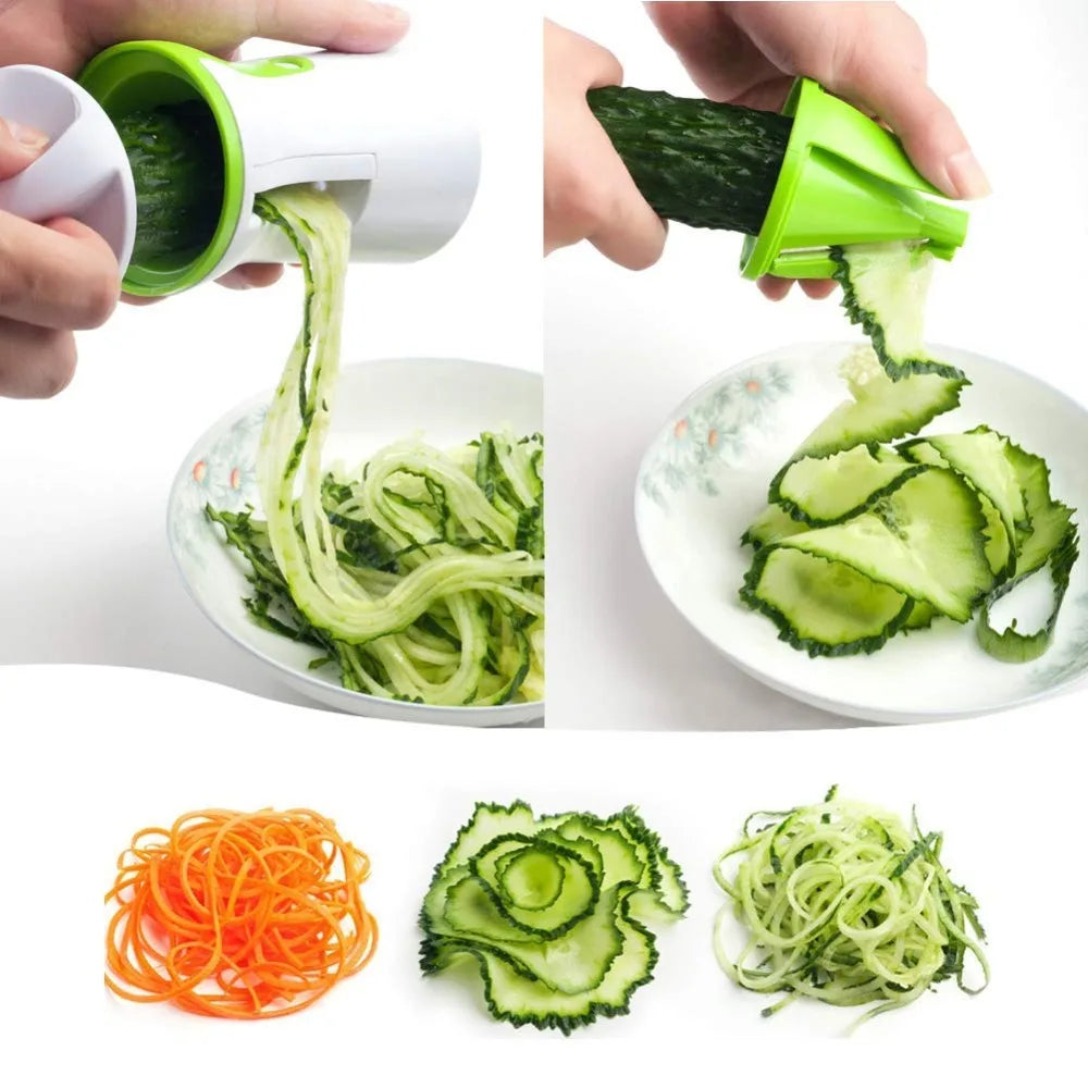 Portable Spiralizer Vegetable Slicer Handheld Spiralizer Peeler Stainless Steel Spiral Slicer for Potatoes Zucchini Spaghetti