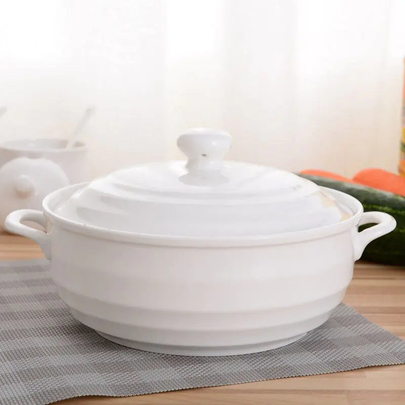 1.4L Ceramic Soup Bowl with Lid