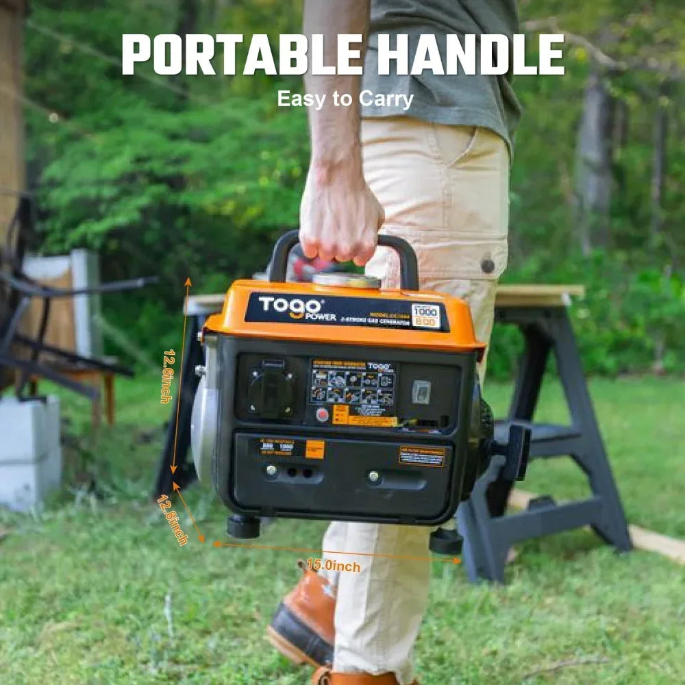 Portable Generator, 1000W Gasoline Powered Generator for Backup Home Use Camping Outdoors, CARB