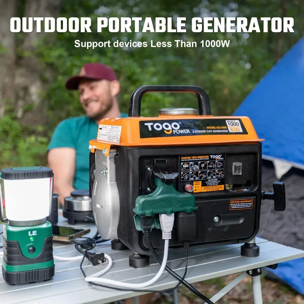 Portable Generator, 1000W Gasoline Powered Generator for Backup Home Use Camping Outdoors, CARB