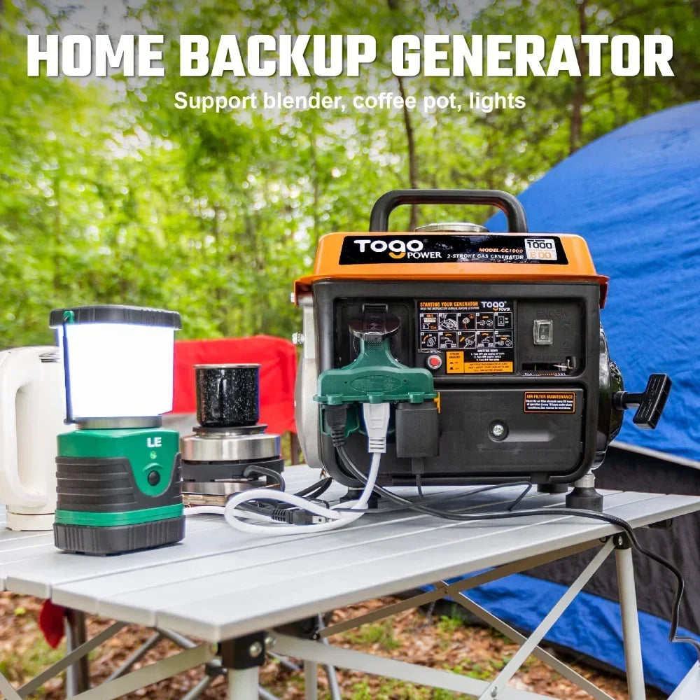 Portable Generator, 1000W Gasoline Powered Generator for Backup Home Use Camping Outdoors, CARB