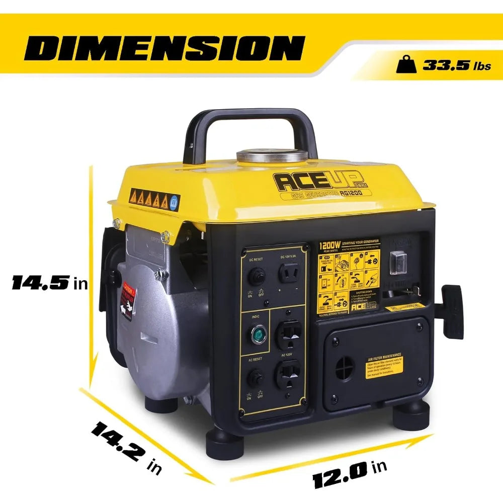 1,200W Gas-Powered Generator, Portable Generator Camping Ultralight, EPA & CARB Compliant