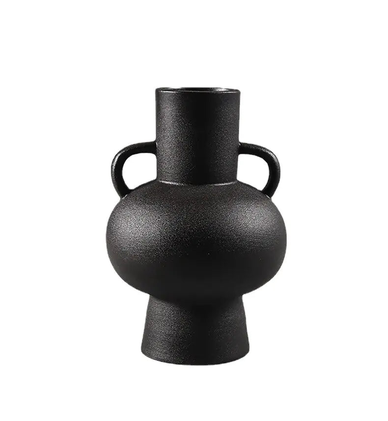 White Black Ceramic Vase